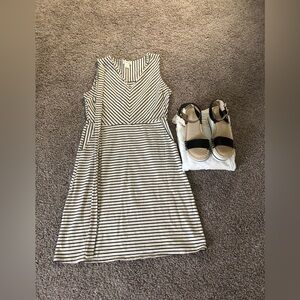 Monteau Black and White Striped Dress
